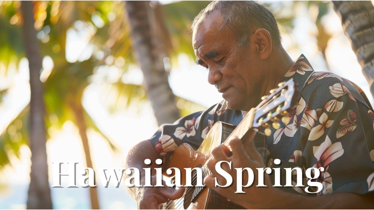 [1 Hour Morning BGM] Beginning of Spring in Hawaii | Gentle Morning Acoustic Guitar BGM