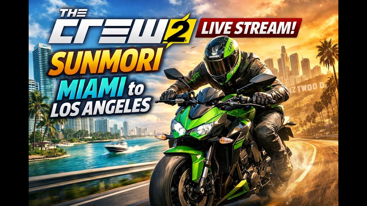 LIVE SUNMORI JARAK JAUH! Kawasaki Z1000 ABS | Miami ke LA – The Crew 2