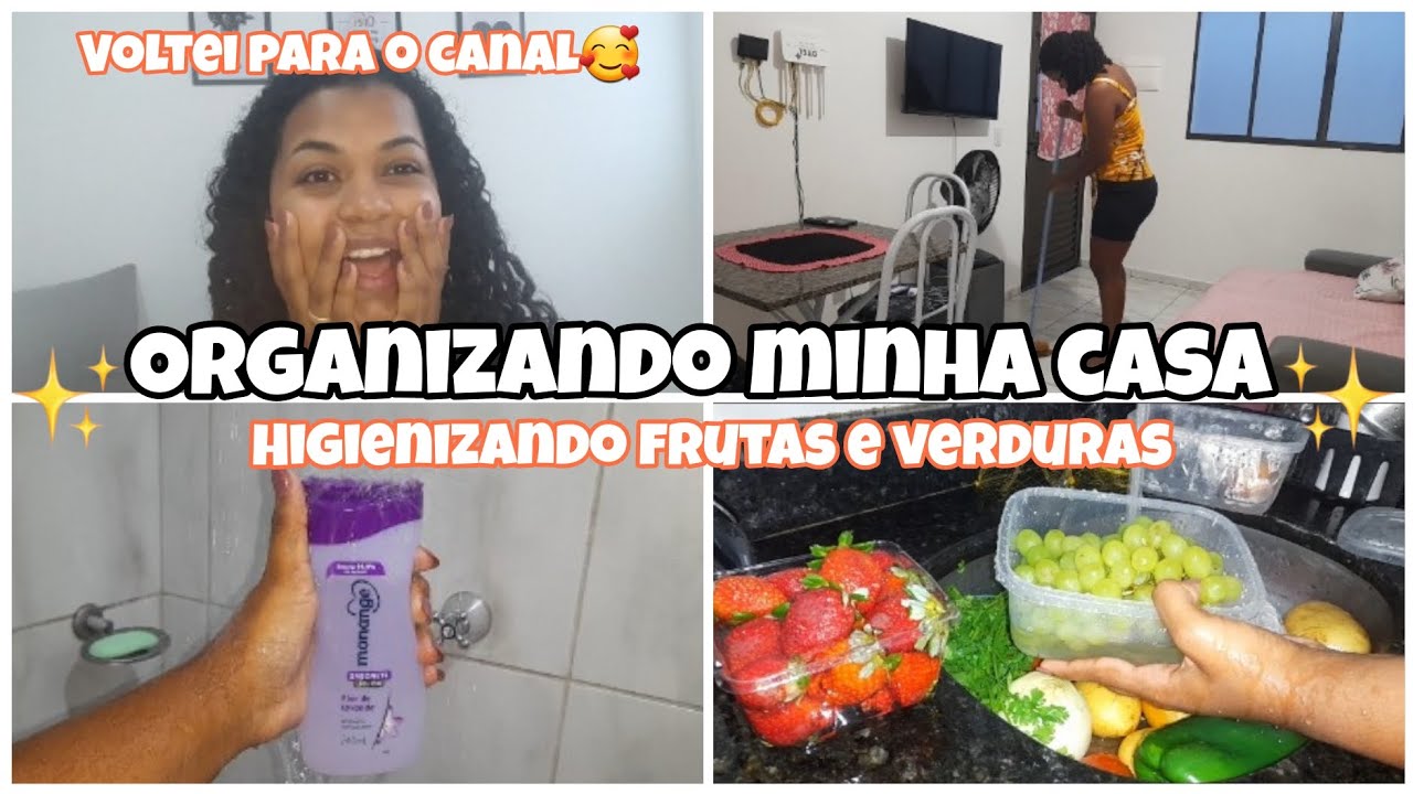 VOLTEI PARA O CANAL🥰organizando a casa+higienizando as frutas e verduras🍓-Alice silva ofc