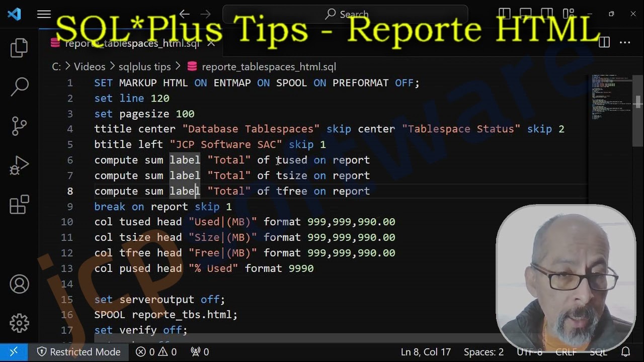 Sql*Plus tips - Generar reporte en HTML