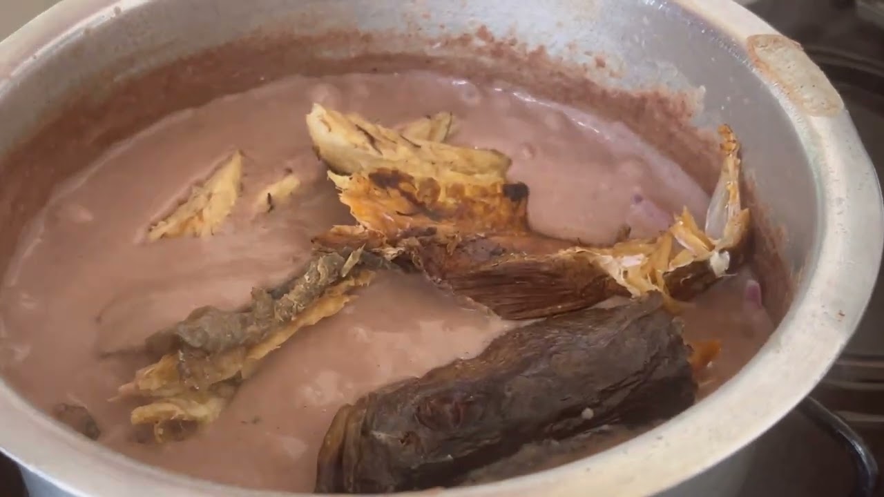 Smoked Fish With Groundnut Sauce.