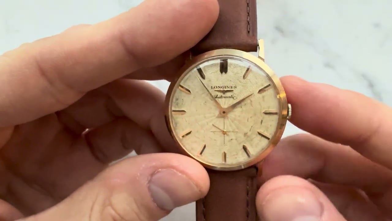 Longines Automatic Caliber 19A - Guilloche Dial - 10K Gold Filled 1960s Dress Watch