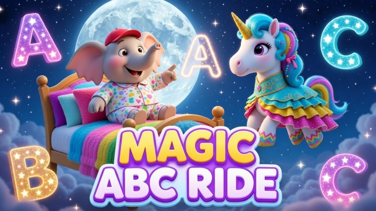 ABC Flying Bed Magic Ride | Learn Alphabet in the Sky | Elephant ELI & Unicorn | ABC Spotlight