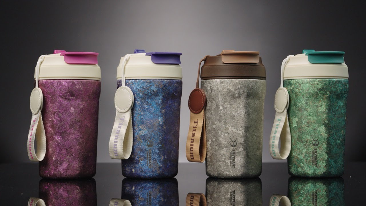 Crystallized Titanium Insulated Travel Coffee Mug 400ml/14 fl oz - 4 Colors | SilverAnt Outdoors