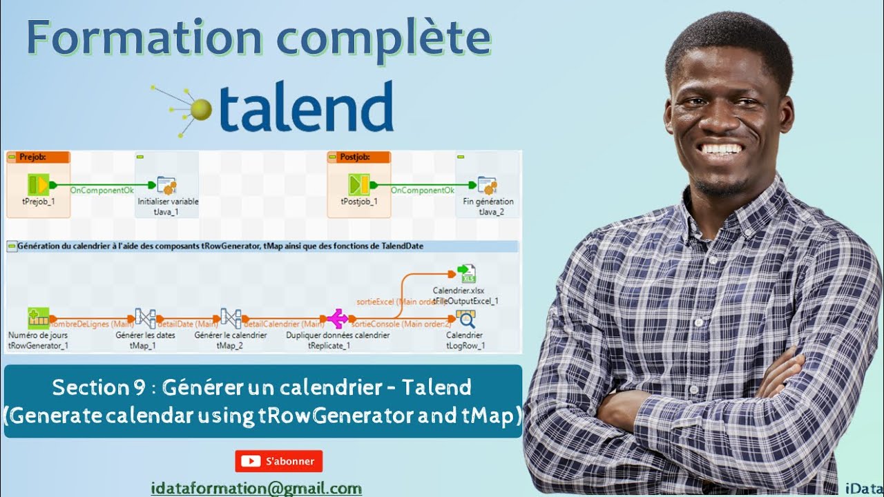 Générer un calendrier (Generate calendar using tRowGenerator and tMap) – Talend Data Integration #24