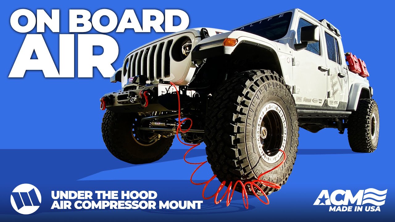 Jeep JL Wrangler and JT Gladiator Truck ARB Air Compressor Mount for Under the Hood Installation ACM