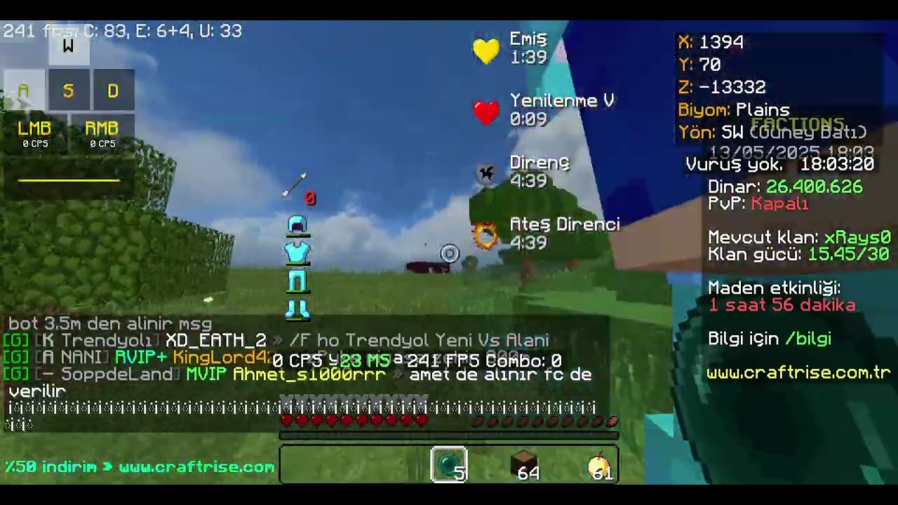 CraftRise Factions zehir çalma operasyonu 1