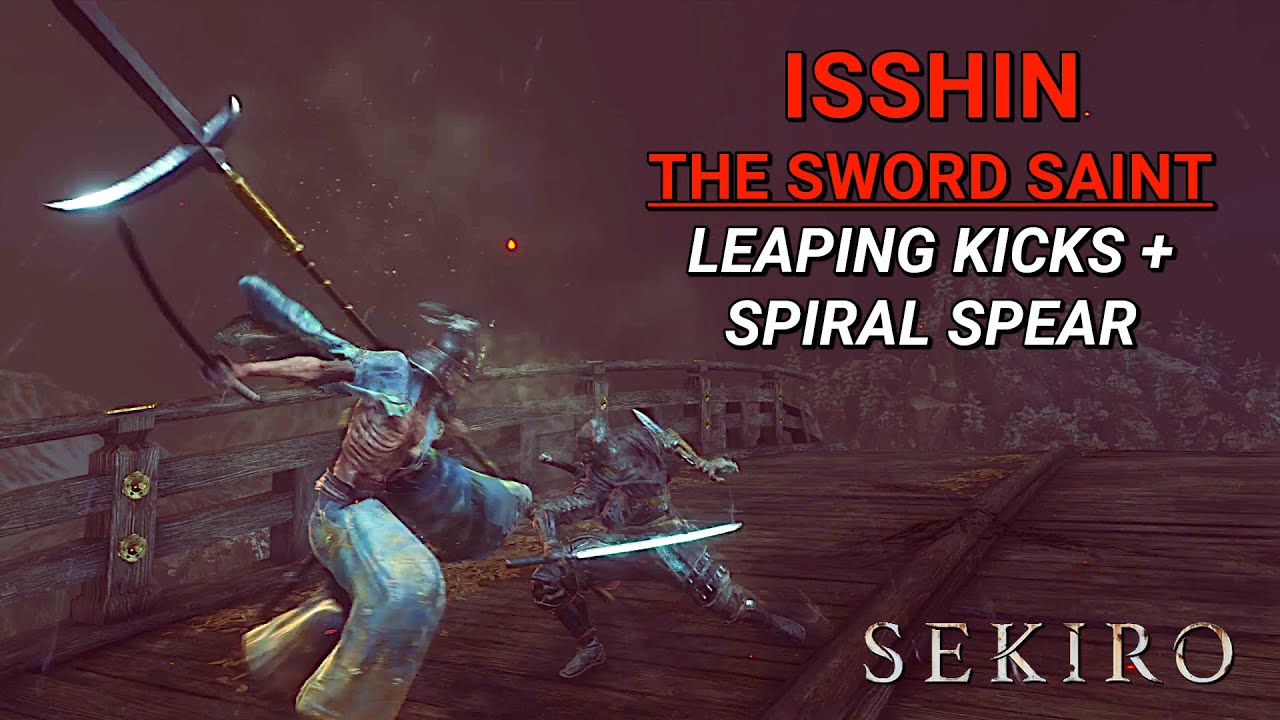 Sekiro - Isshin, the Sword Saint with leaping kicks and spiral spear (no Kuro's Charm / Bell Demon)