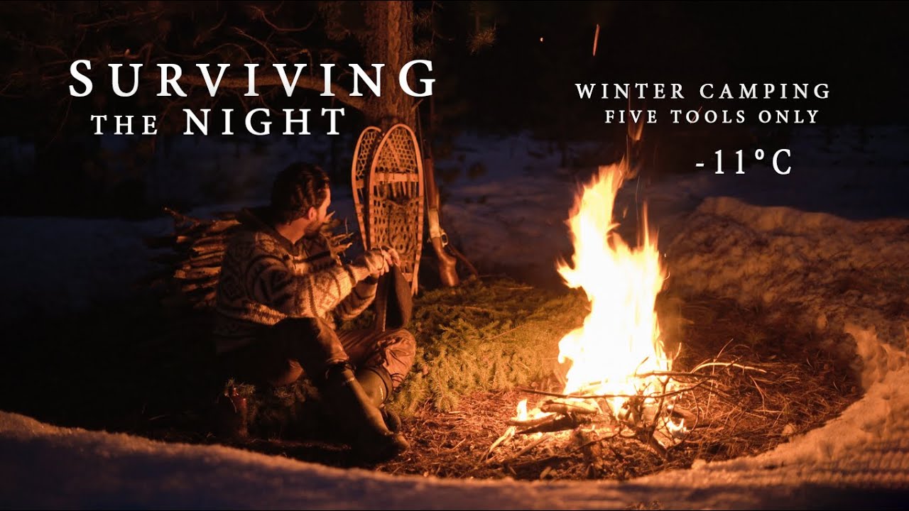 Five Tool Survival - No Shelter, No Food, Limited Water | Winter Bushcraft Camping
