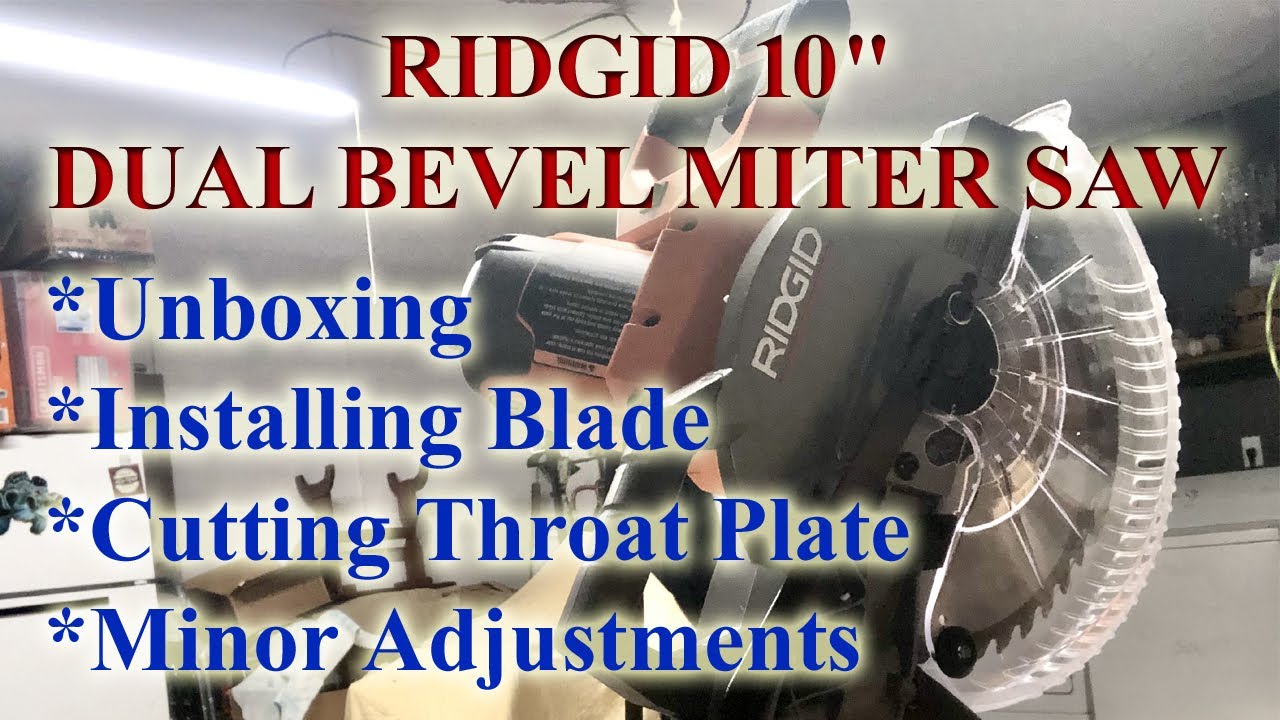 10-дюймовая торцовочная пила Ridgid с двумя скосами — распаковка и базовая настройка