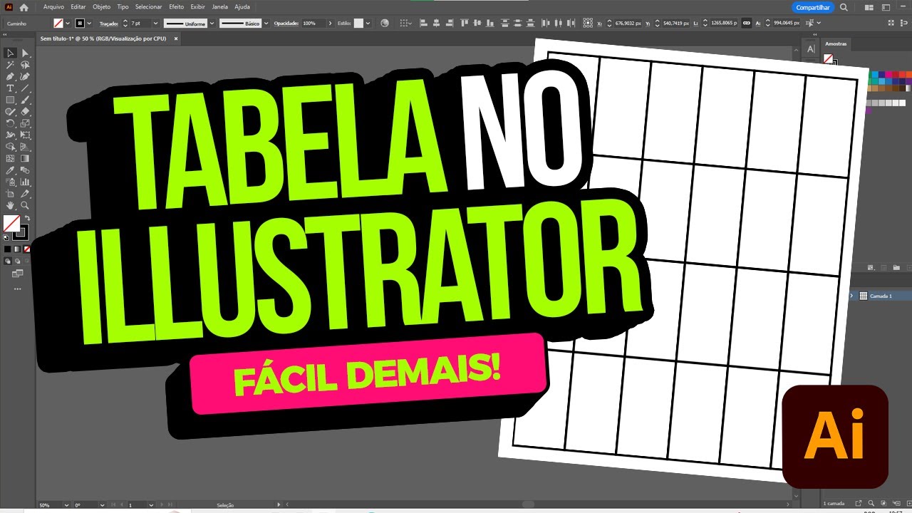 Como fazer tabela no Illustrator