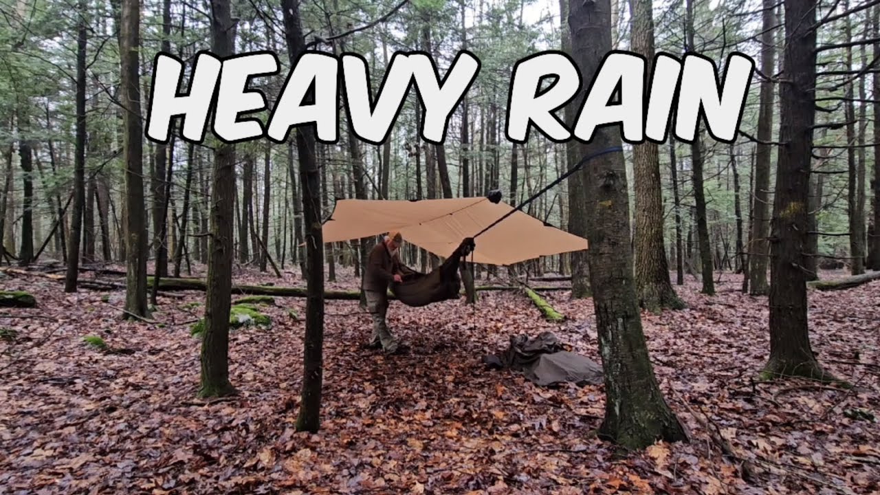 Hammock Camping in Rain Storm