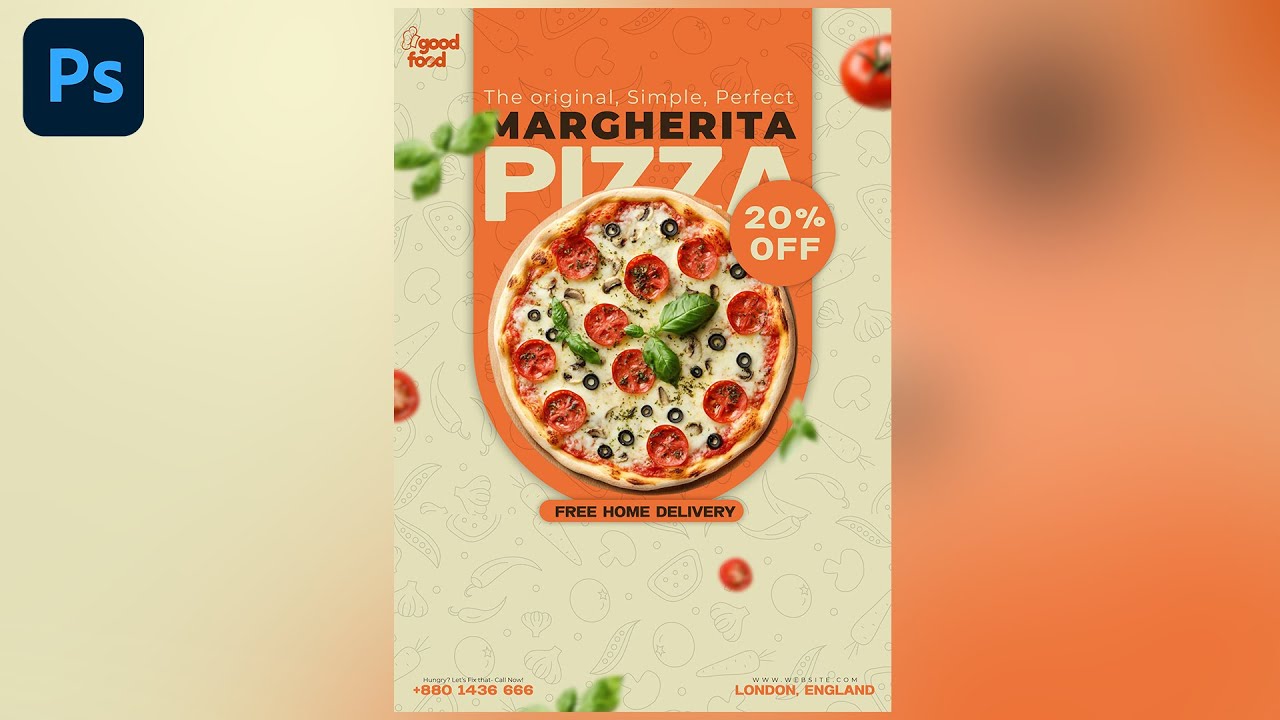 Pizza Poster Design in Photoshop | The Secret to Creating High-Converting Fast Food Posters 🍕