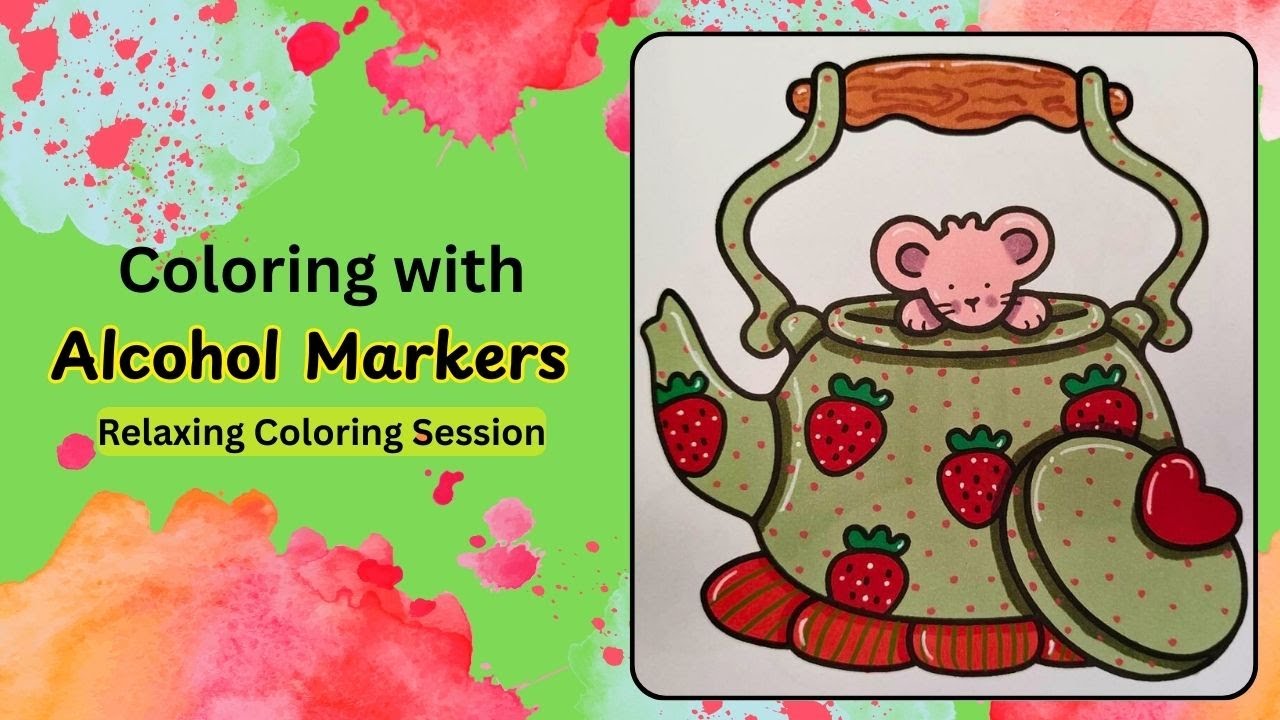 Cozy Color Along 🐭🍓 Coco Wyo Coloring Book | ASMR & Relaxing Music | No Talking
