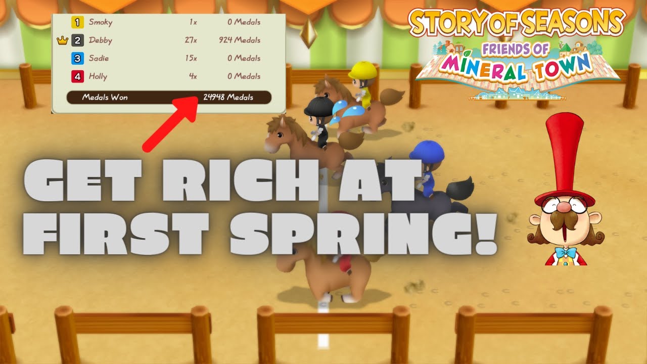 Get Rich At First Spring With Horse Racing/Spring Derby Events Guide SoS Friends of Mineral Town