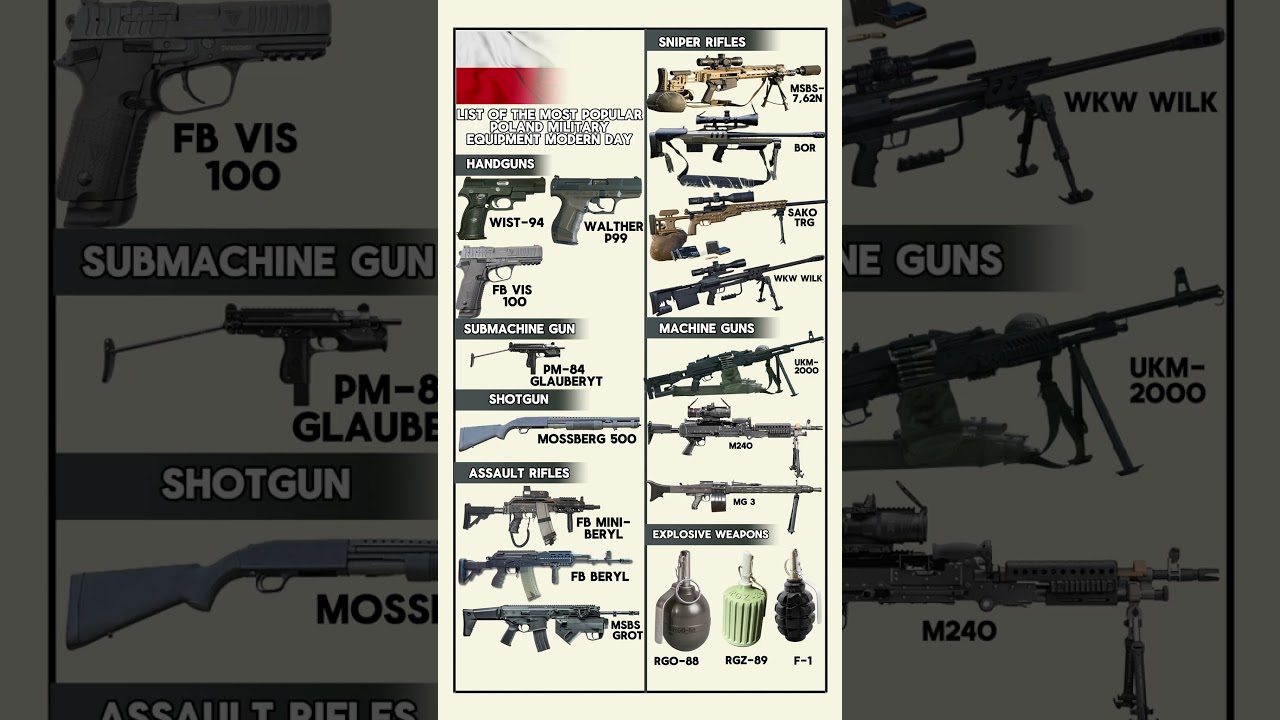 List of the Most Popular Poland Military Equipment Modern day #shorts