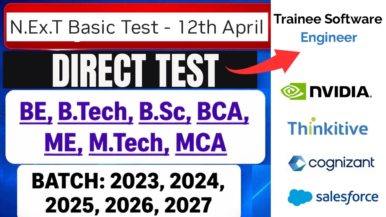 😱Nvidia Direct Test 2026 Batch | Trainee Software Engineer | Cognizant Hiring 2025 Batch