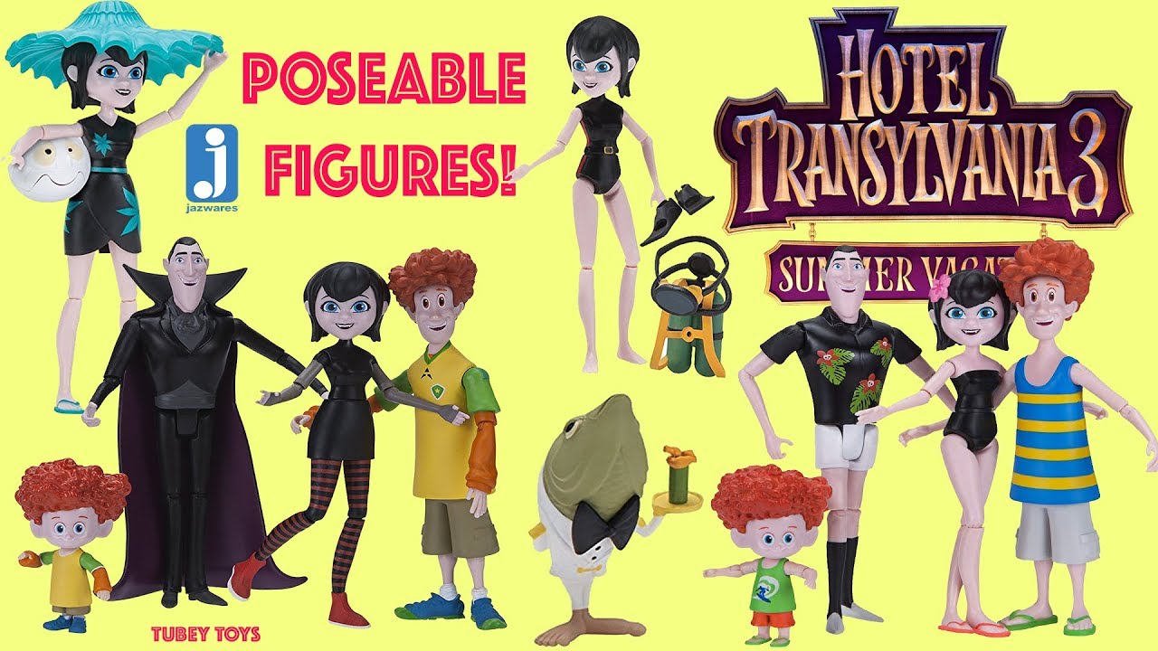 Hotel Transylvania 3 Summer Vacation Huge Haul Poseable Dolls Mavis, Papa Drac, Dennis, Johnny Tubey