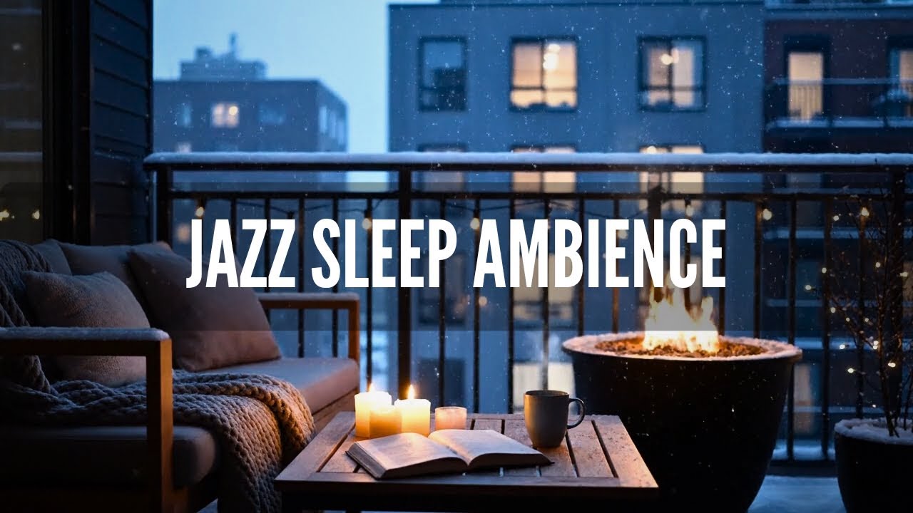 Sleep Instantly in a Cozy City Apartment ❄️ Night Snowfall ASMR & Winter Jazz