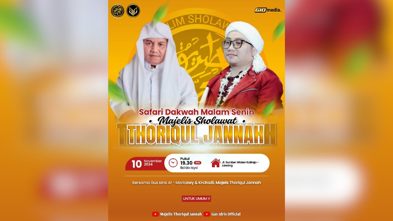 🔴 LIVE  LAWANG BERSHOLAWAT BERSAMA MAJELIS THORIQUL JANNAH | 10 NOVEMBER 2024