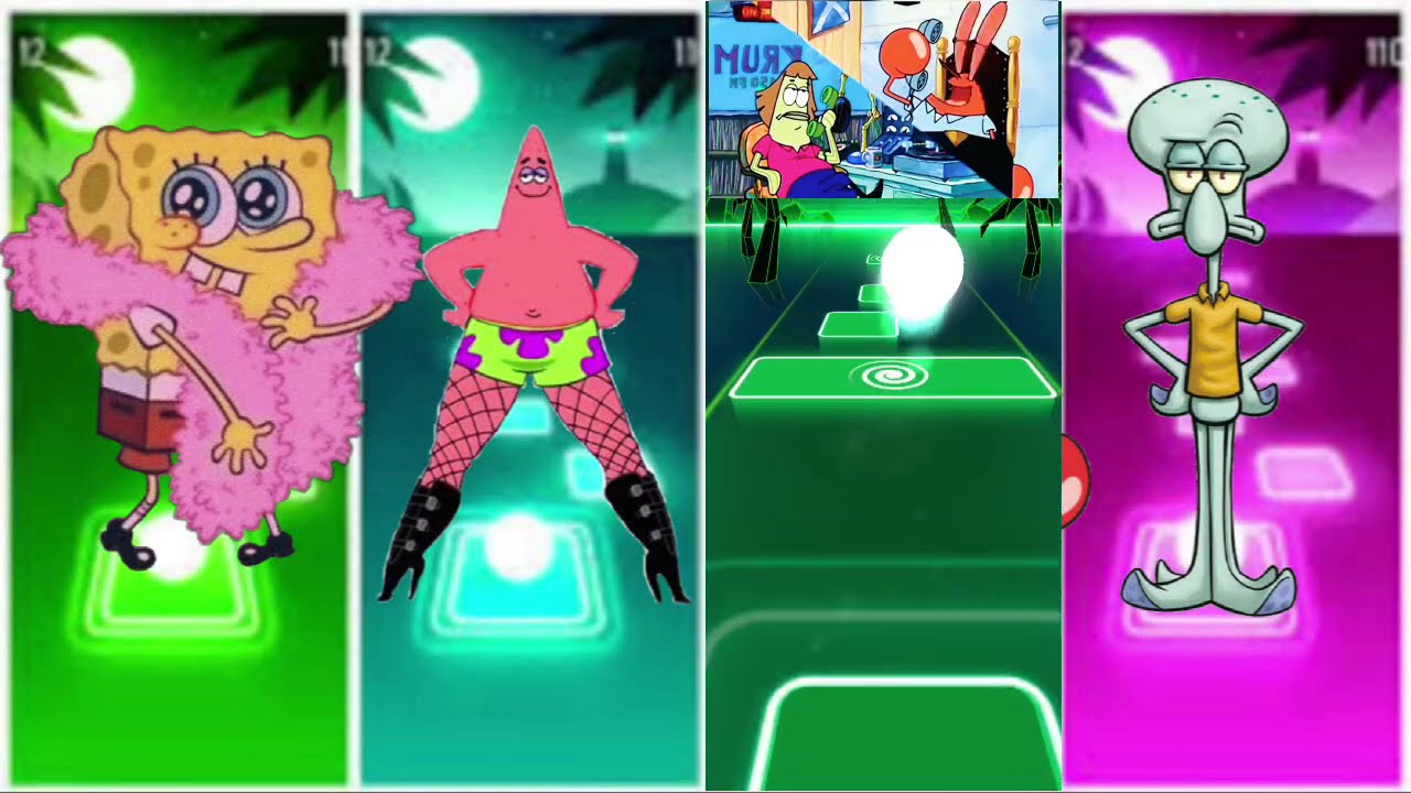 SpongeBob vs patric star ⭐ mr karbs vs squidward Edm rush tiles hop 