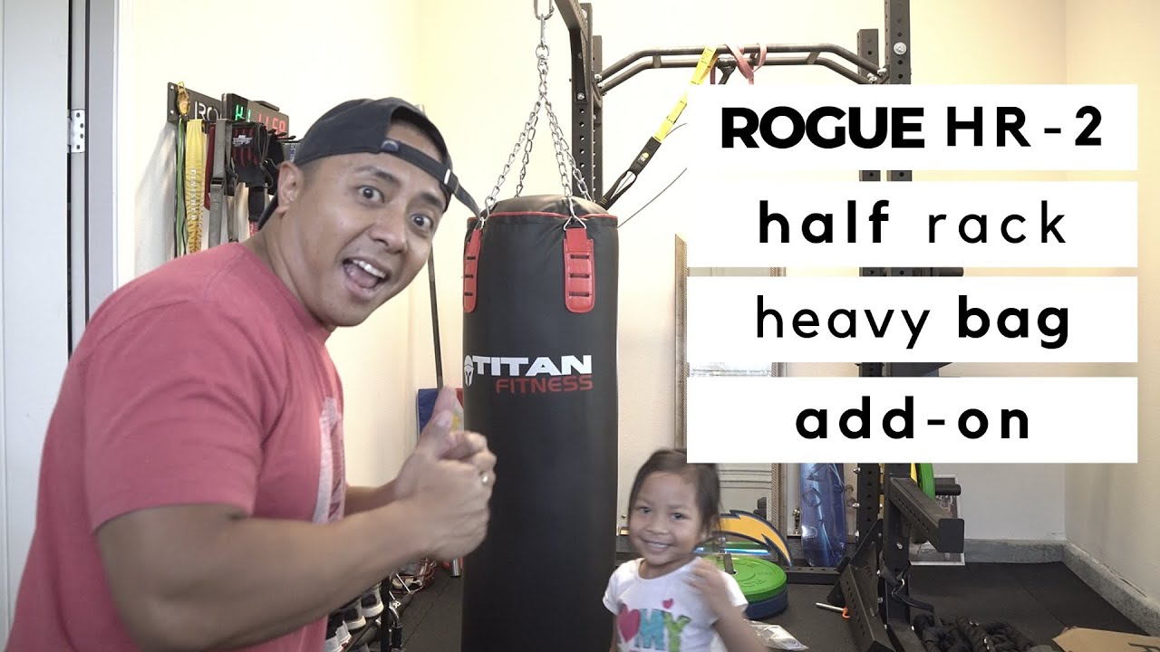 DIY Gym | HOW TO INSTALL A HEAVY BAG CUSTOM INSTALL | ROGUE HR-2 HALF RACK