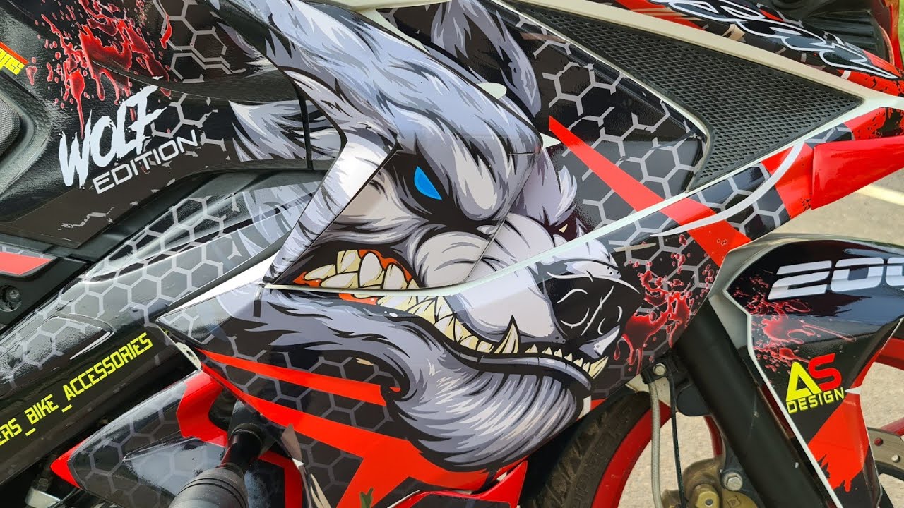 pulsar rs200 wolf edition decals stickers.. full modified