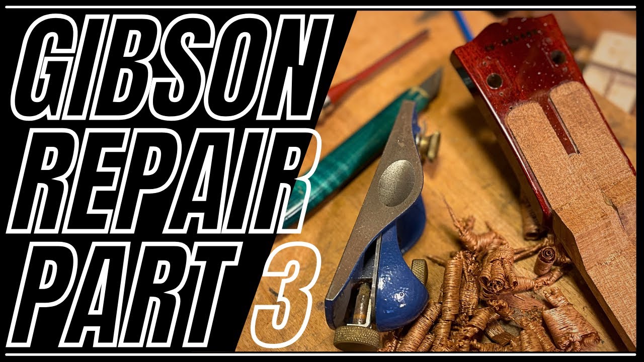 Gibson Guitar broken Headstock Repair Part 3 Tutorial
