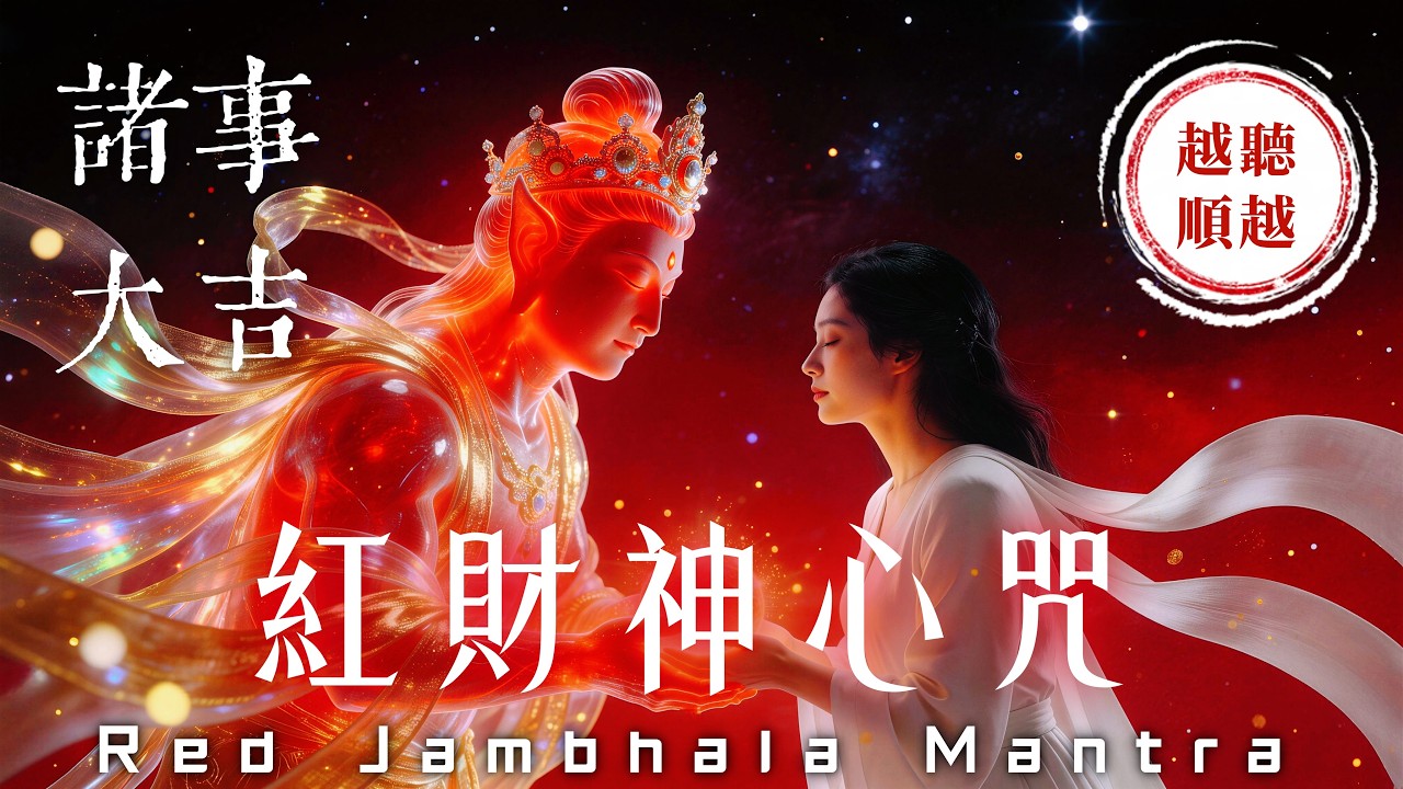 【3小時】紅財神心咒｜迅速清除一切感情與金錢障礙｜助您心想事成．財運爆發．諸事大吉．化解惡緣．貴人助力．遠離窮困．迎接轉運人生｜Red Jambhala Wealth Mantra