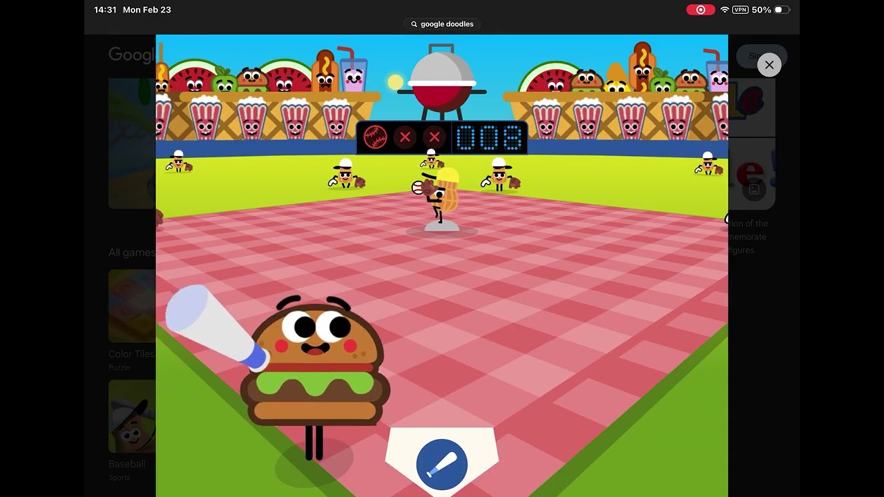 Google doodles baseball try it