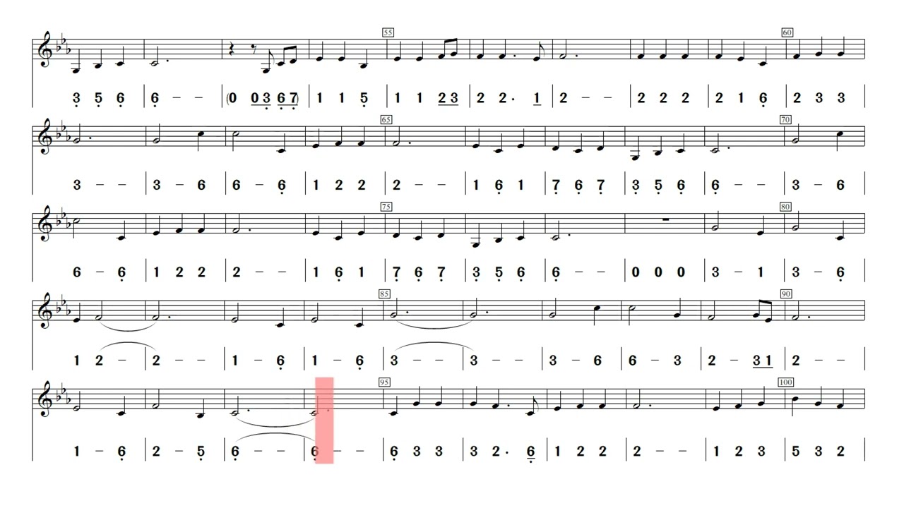 《Minor Triad》Hulusi Music Low E flat Key Sheet Music + Jianpu Number Notation