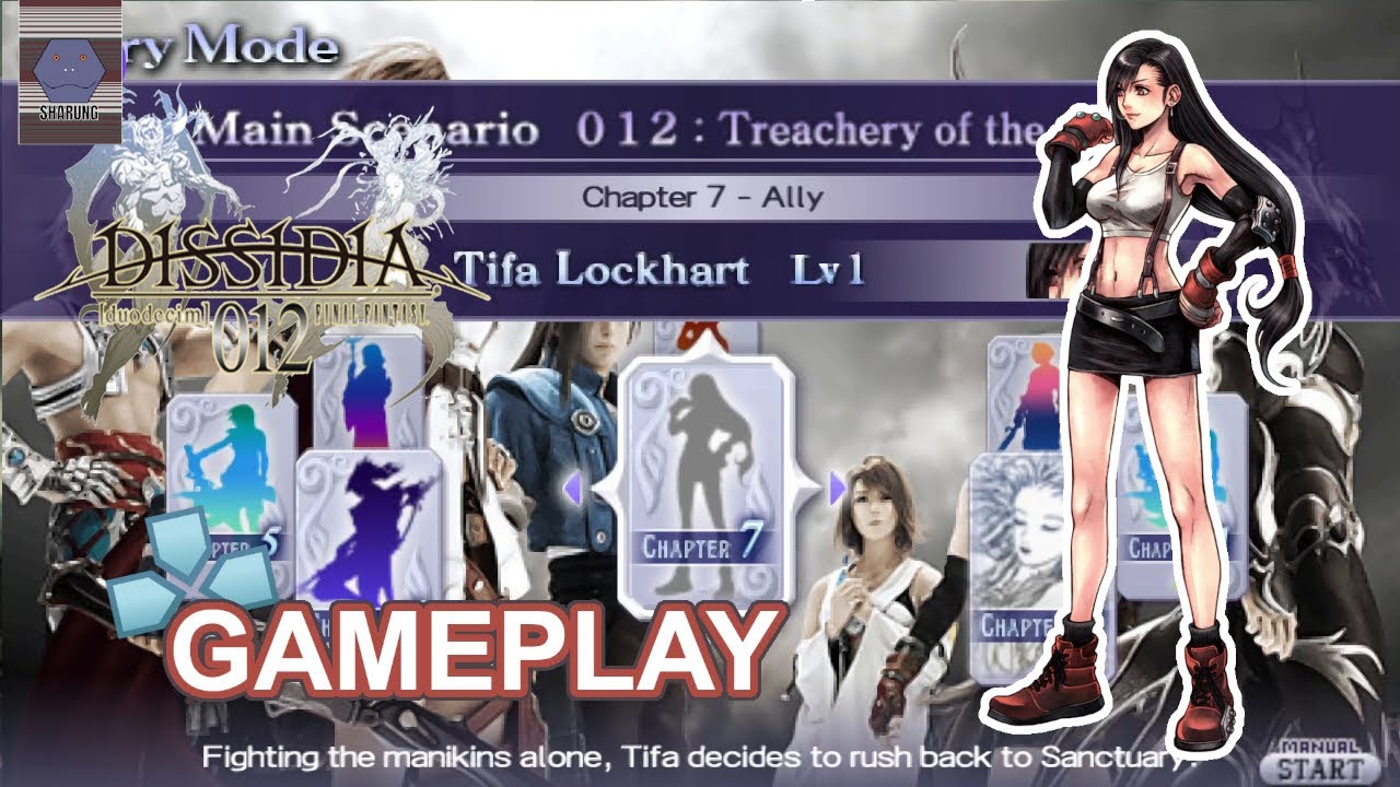 Dissidia 012 Final Fantasy Chapter 7 PSP (PPSSPP) Full Gameplay | Tifa | Sharung
