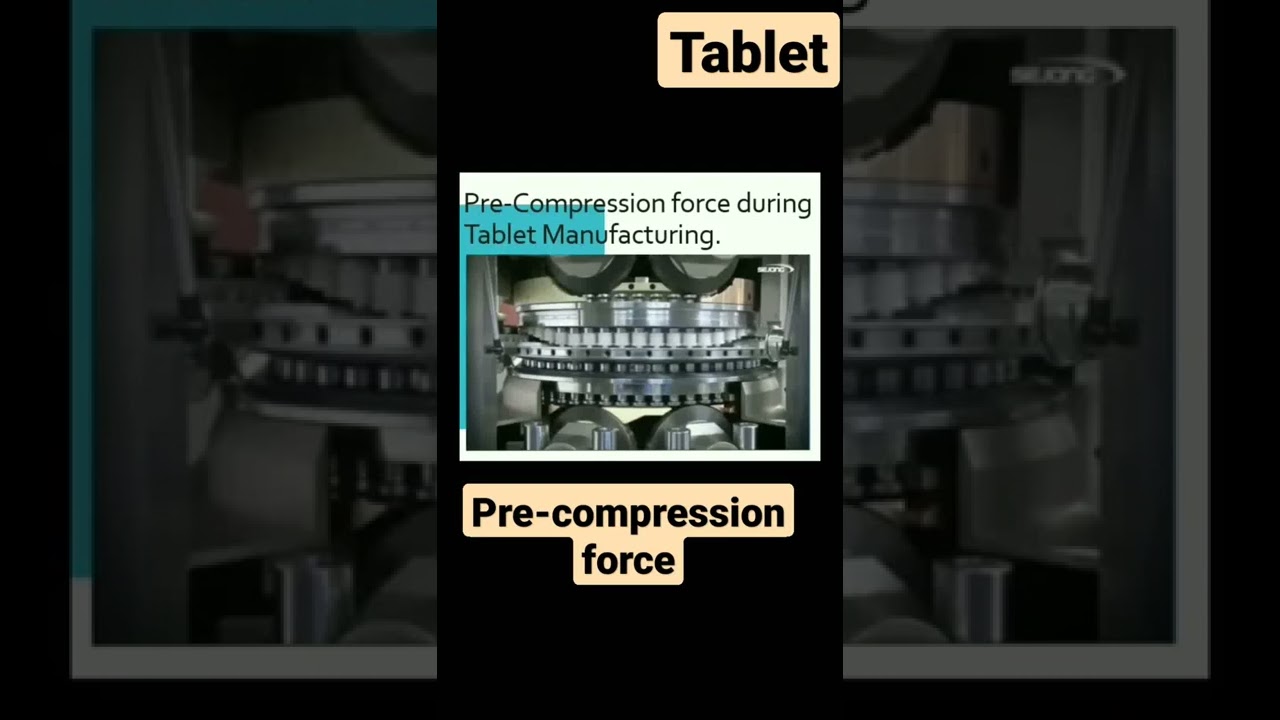 Pre-compression force during tablet manufacturing. Compression process.Tablet compression machine.