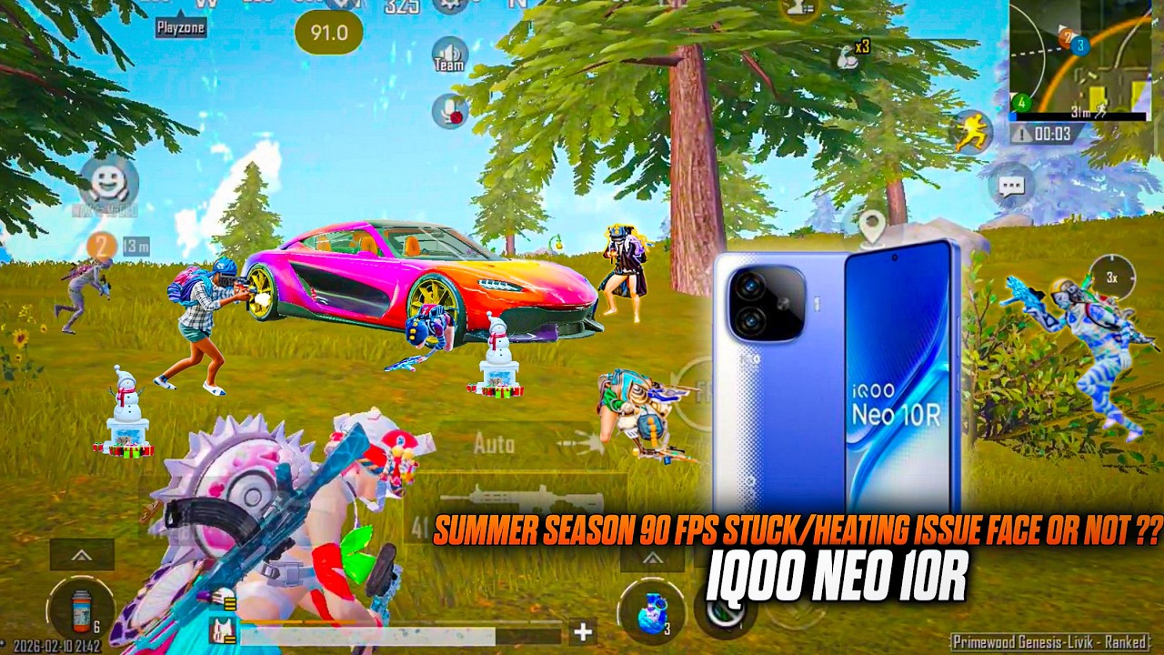 SUMMER SEASON 90 FPS STUCK/HEATING ISSUE FACE OR NOT??•IQOO NEO 10R🔥• LIVIK GAMEPLAY🥵•JADUGAR GAMING