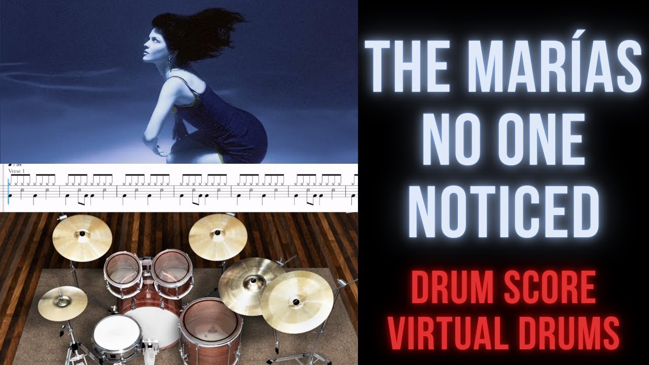 The Marías - No One Noticed (Drum Transcription Sheet Music Score, Virtual Drums)