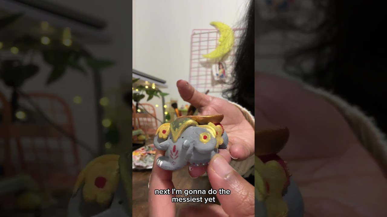 Make a tiny clay elephant with me!🎀🐘🦋