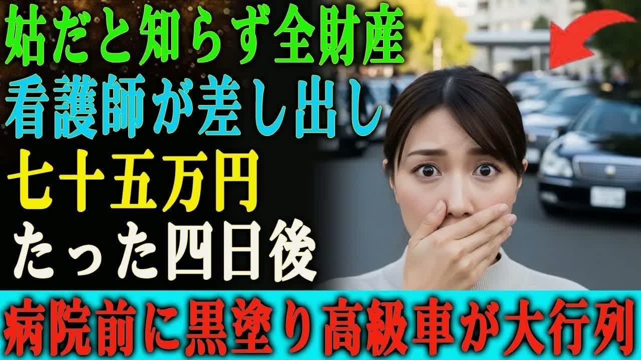 それが未来の姑だとは知らず、 一人の看護師は自分の全財産である75万円を差し出した。 だが4日後—— 病院の前に高級セダンが次々と並び始めた……