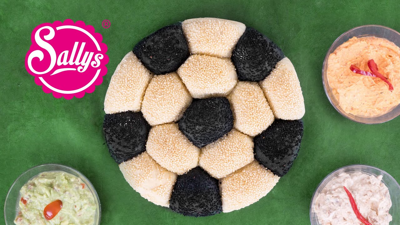 Fußball-Brot / EM Brot / Brötchensonne / Grillbeilage / Sallys Welt