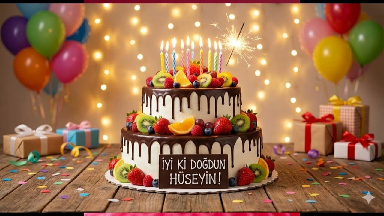 İyi Ki Doğdun Hüseyin! 🎂 - İsme Özel Hareketli Doğum Günü Şarkısı (Pasta Kesme Müziği)