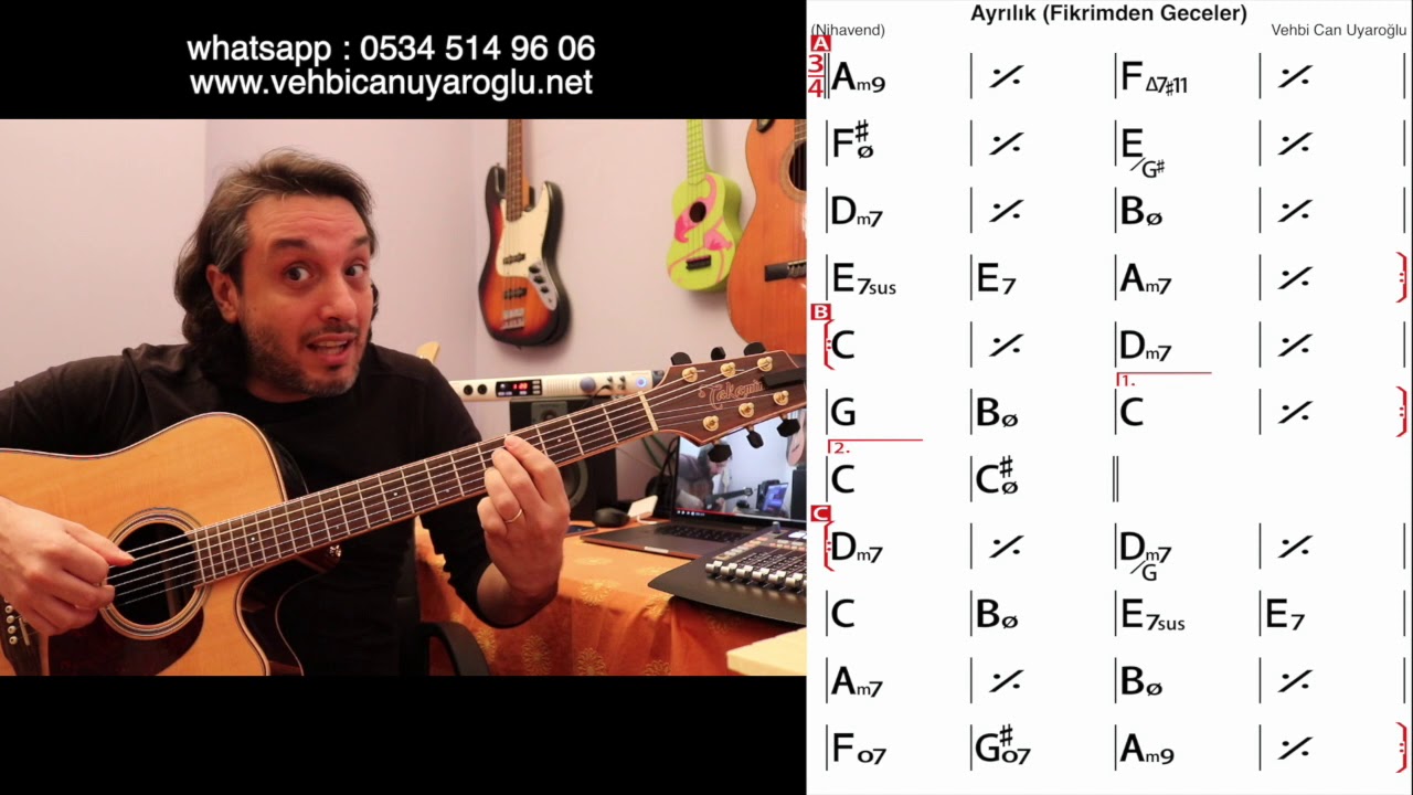 Gitar Dersi - Akor & Ritim - Ayrılık (Fikrimden Geceler)