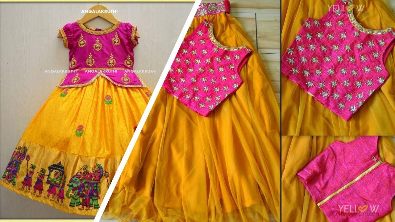 Kid's Colorful Crop Top Lehenga Designs 2019
