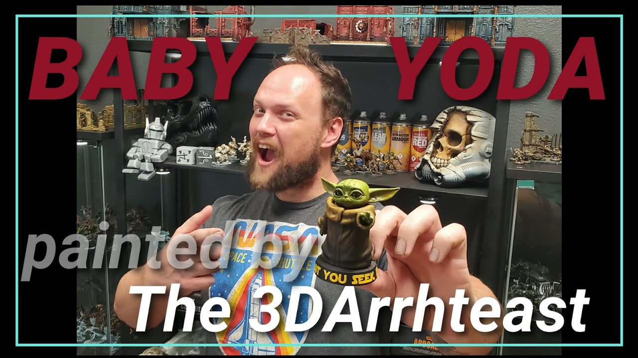 Paint a Baby Yoda model the easy way! (part 1: Zenith&Drybrushing)