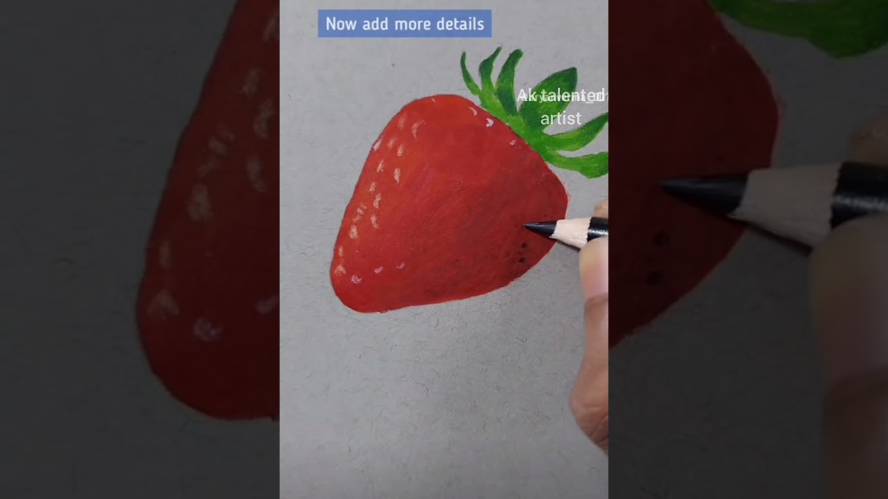 tutorial of strawberry|AK talented artist💛|#shorts#|#tutorial#