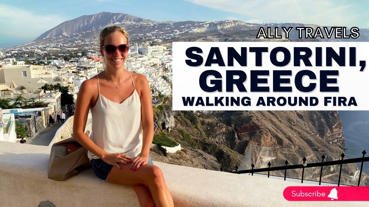 Sunset Stroll in Fira, Santorini: Breathtaking Views & Greek Charm 🌅🇬🇷