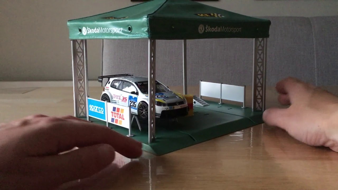 Slot car scenery: SCX Rally tent/box