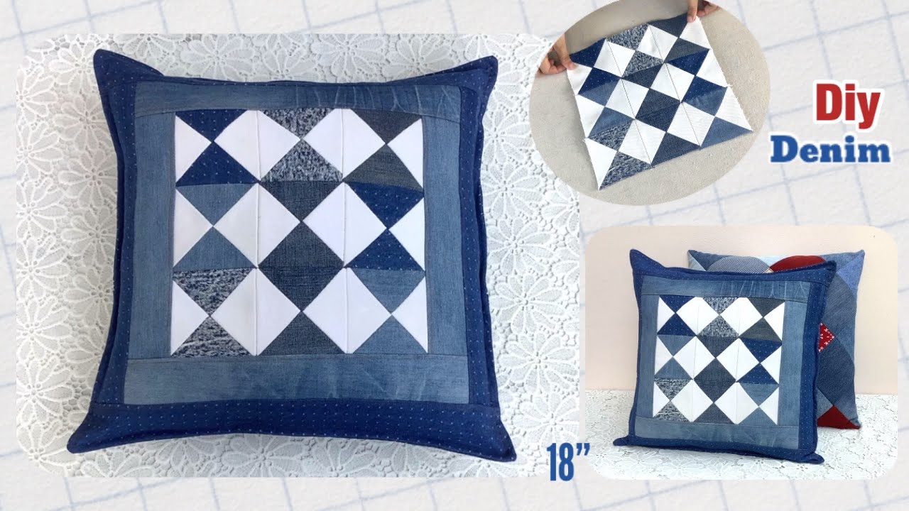how to sew denim cushion cover size 18