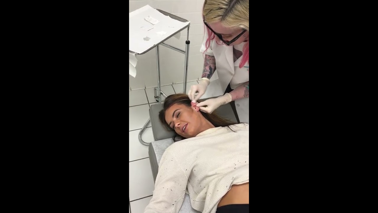 Allie's little baby industrial piercing