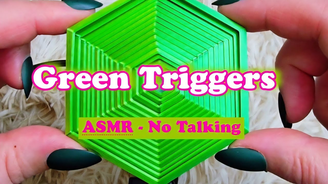 ASMR Green Triggers 💚 | Green Objects for Deep Relaxation  #asmr #triggersforsleep #asmrnotalking 