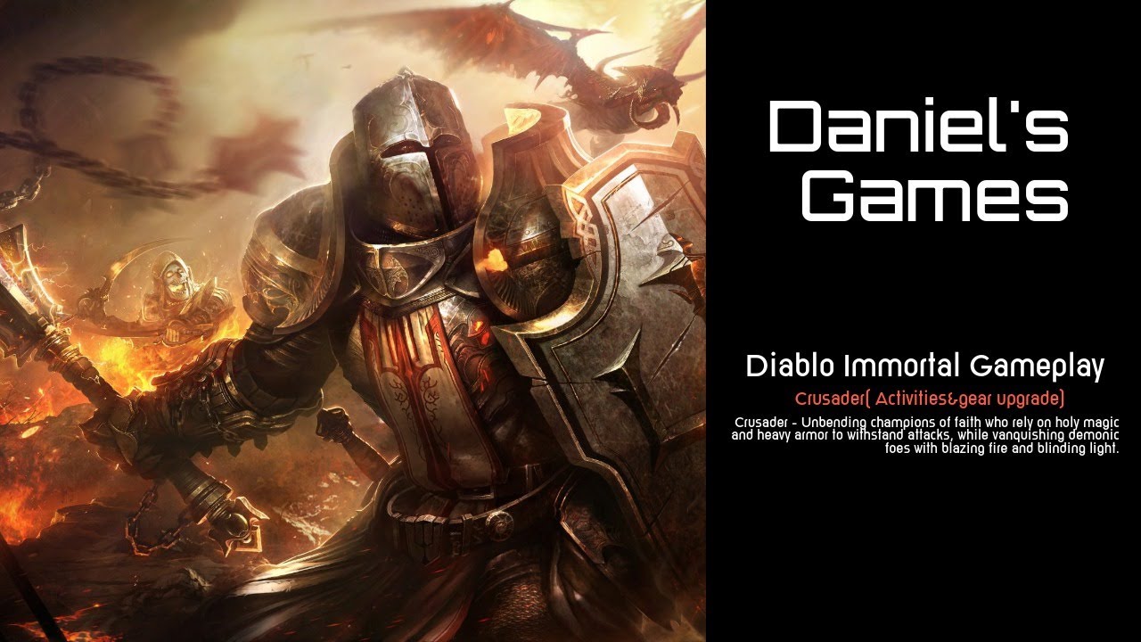 Diablo Immortal Gameplay - Crusader Free to Play (activities & gear upgrade lvl 60-paragon 969-979)