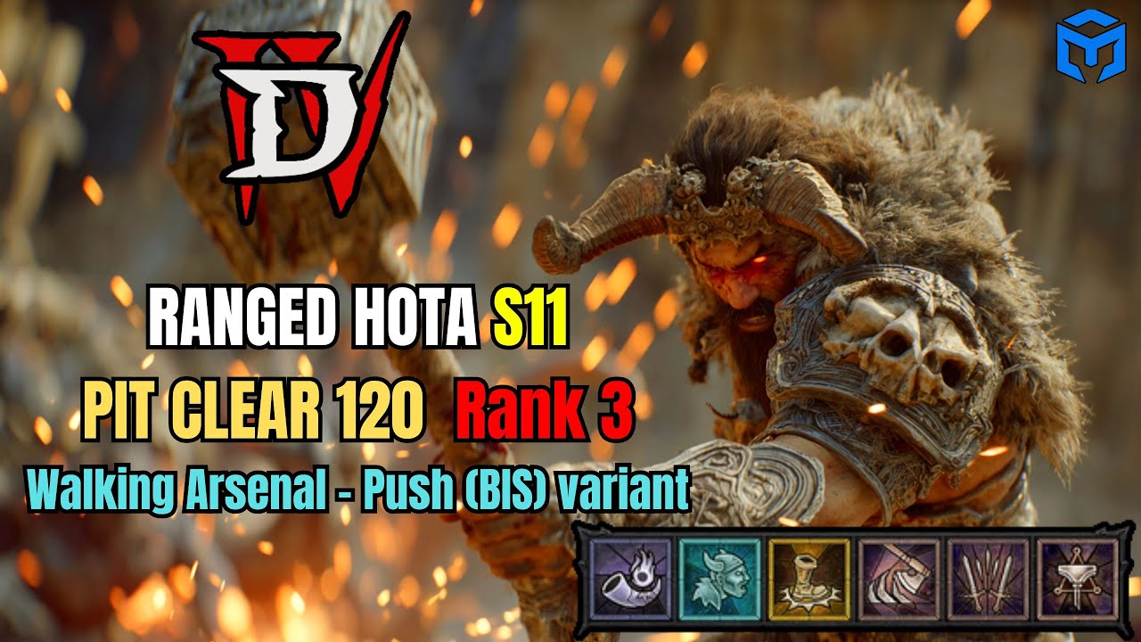 RANGED HAMMER OF THE ANCIENTS (HOTA) Barbarian Pit 120 - Diablo 4 Season 11